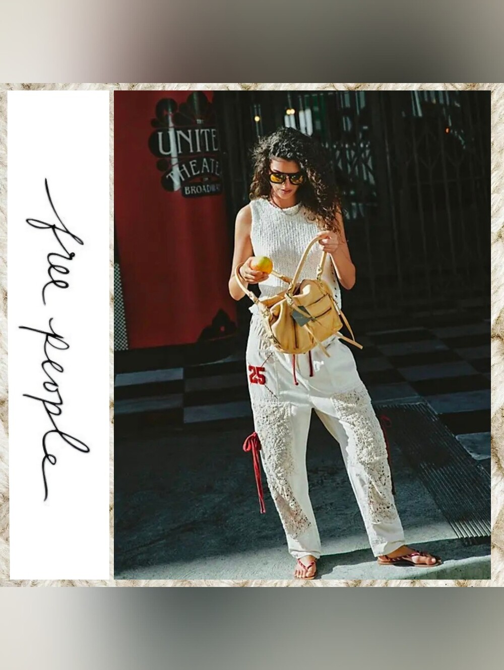 NWT Free People White Rockaway Pull On Kraft Pants Sz S